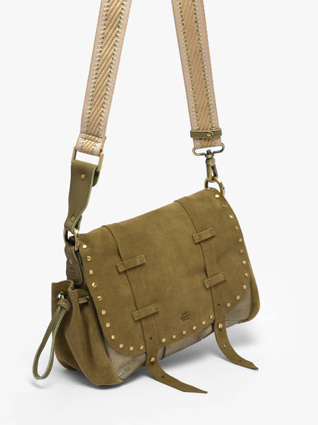 Cross Body Tas Vintage Leder Mila louise Beige vintage 3861XVC ander zicht 2